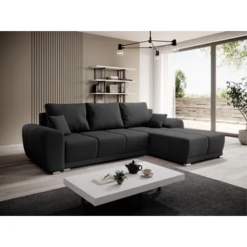 Sedací souprava Rozkládací rohová sedačka IKAROS černá