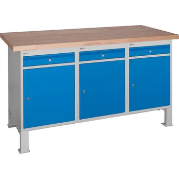Dílenský stůl Dílenský stůl HARD 150 cm, 3 kontejnery M2