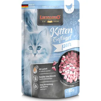 Krmivo pro kočku Leonardo Finest Selection pro koťata čisté drůbeží s lososovým olejem 32 × 85 g