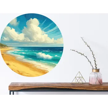 Samolepící dekorace Malovaná pláž samolepka na zeď šířka 20 cm
