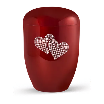 Smuteční dekorace Ekologická urna Karat Hearts II - Červená