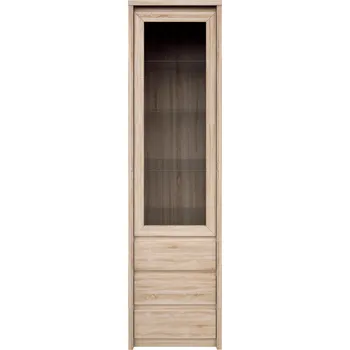 Knihovna Tempo Kondela Vitrína se šuplíkem 1W3S, dub sonoma, NORTY TYP 4