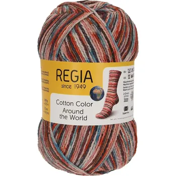 Příze Regia 4-Ply Cotton Color 02412 Maroko (Ponožková pžíze bavlněná Regia 4-Ply Cotton Color 02412 Marocco color)