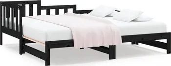Postel Výsuvná postel masivní borovice 820750 2x 90 x 190 cm černá 