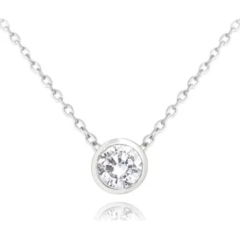 Náhrdelník Decentní stříbrný náhrdelník s bílým zirkonem