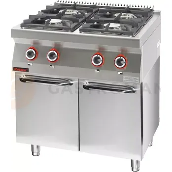 Sporák Plynový sporák 4-hořákový na uzavřeném podstavci, skříňce | KROMET, 700.KG-4.S.D