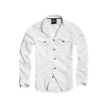 Košile Brandit Slim Fit s dlouhým rukávem, bílá