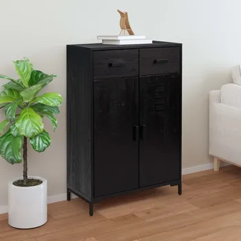 Nábytek vidaXL Botník černý 75 x 40 x 110 cm masivní borovice