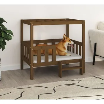 Pelíšek pro psa vidaXL Pelíšek pro psy medově hnědý 95,5x73,5x90 cm masivní borovice