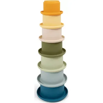 Hračka pro nejmenší FILIBABBA silikonové skládací pohárky zelená