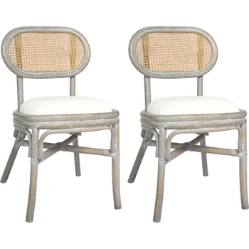 vidaXL Jídelní židle 2 ks šedé plátno