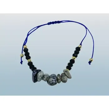 Náramek Náramek provázkový s lapisem lazuli a bižuterií