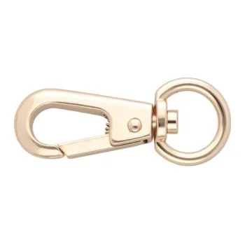 Galanterní kovová karabina šíře 15 mm, zlatý lesk