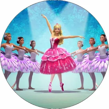 Jedlá dekorace na dort Jedlý papír Barbie balerína 19,5 cm