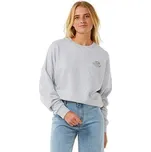 Rip curl dámská mikina Rolling Curl Drop Shoulder Crew Grey Marle | Šedá | Velikost L | 100% bavlna