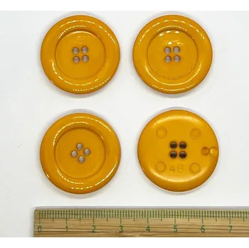 Knoflík Knoflík plastový 4 dírkový 30mm okrová