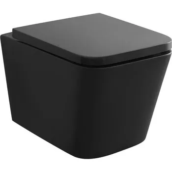 WC sada kielle Arkas I - Závěsné WC se sedátkem SoftClose, Rimless, matná černá