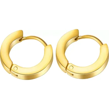 Náušnice Kulaté ocelové náušnice ve zlaté barvě, kloubové