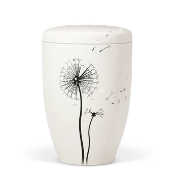 Smuteční dekorace Ekologická urna Pure II - Pampeliška/Bílá