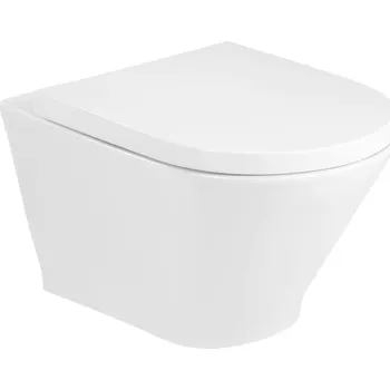 Klozet Roca Gap Round wc mísa se sedátkem s pomalým sklápěním závěsná bez splachovacího kruhu bílá A34H0N2000