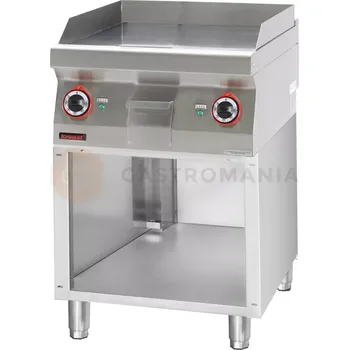Kuchyňský gril Grilovací deska hladká 600 mm 8 kW na otevřeném podstavci | KROMET, 700.PBE-600G.S