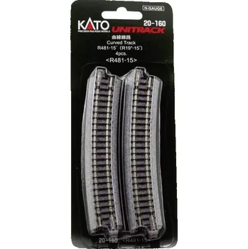 Modelová železnice 7078109 N Kato Unitrack zahnutá kolej 15 ° 481 mm 4 ks