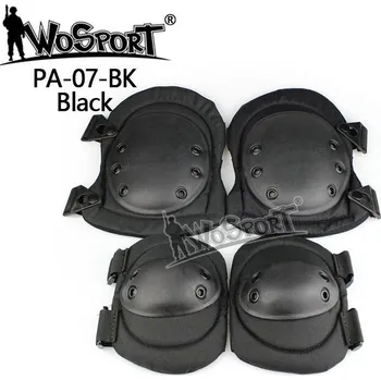 Airsoft Rychloodepínací chrániče kolen a loktů - černé, Wosport