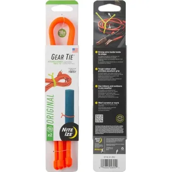 Airsoft Vázací drát Gear Tie délky 18" - oranžový, 2ks, Nite Ize