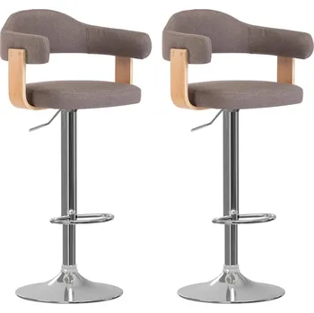 Barová židle vidaXL Barové stoličky 2 ks taupe ohýbané dřevo a textil