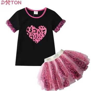 Dívčí 2-dílný letní set tričko a tutu sukně leopard Velikost: 7T (116-122)