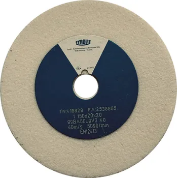 Brusný kotouč Tyrolit T416829 | Brusný kotouč plochý 150x20x20 mm, 99BA60L9V40 (Z60)