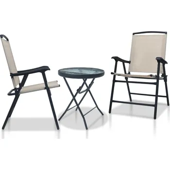 Zahradní sestava vidaXL 3dílný bistro set krémový ocel