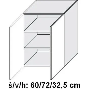 Kuchyňská skříňka kuchyňská skříňka horní SIGNUM BÍLÁ W3/60 - bílá alpská