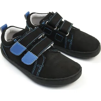 Dívčí polobotky Ef Barefoot kožené nízké Black Blue Velikost: 29