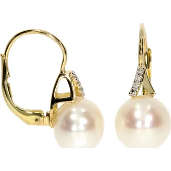 Náušnice Zlatnictví Helios Náušnice s perlami a diamanty