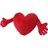 Polštář Plyšový polštář srdce s rukama červený 70 cm
