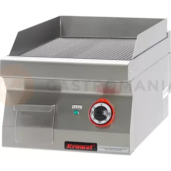 Kuchyňský gril Grilovací deska rýhovaná chromovaná 400mm 4,8 kW | KROMET, 700.PBE-400R