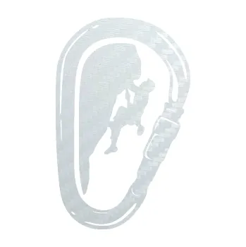 Samolepící dekorace SAMOLEPKA Horolezec 005 levá karabina (51 - 3D karbon bílý) NA AUTO, NÁLEPKA, FÓLIE, POLEP, TUNING, VLASTNÍ TEXT, TISK, AUTOSAMOLEPKY.cz, POLEPY, OBRÁZEK, LOGO, SAMOLEPKY