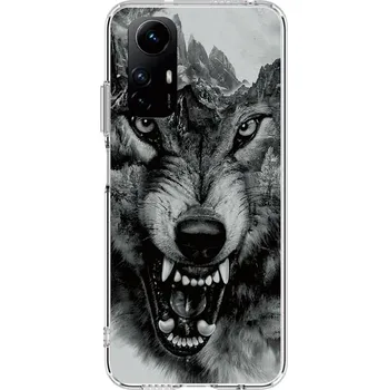 Pouzdro na mobilní telefon Kryt Xiaomi Redmi Note 12S Image pevný Černobílý vlk (obal neboli pouzdro na Xiaomi Redmi Note 12S)
