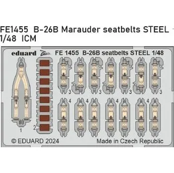 Plastikový model Eduard 1/48 B-26B Marauder seatbelts STEEL (ICM)