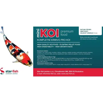 Krmivo pro rybičky KOI Premium Food Mini 5 kg, výrobce: STAR-FISH