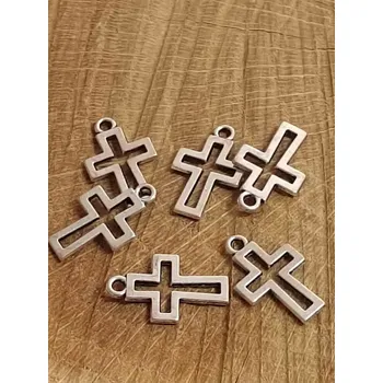 Přívěsek Přívěsek 11x17 mm křížek barva platina