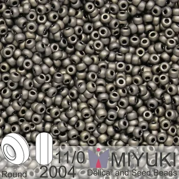 Korálek Korálky Miyuki Round 11/0. Barva 2004 Matte Metallic Dark Olive. Balení 5g.