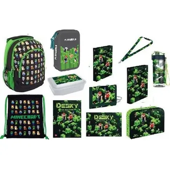 Školní batoh Karton P+P Školní set 12-dílný MINECRAFT Playworld s batohem sada vhodná i pro prvňáčka > varianta 02-2022-12/02