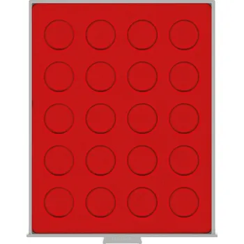 Obal pro sběratelský předmět Lindner 20 polí do 38 mm Barva: Červená