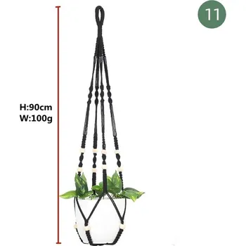 Závěsný ručně pletený obal na květináč | Závěsné macrame - 11