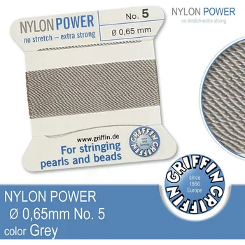 Nit NYLON Power velmi pevná nit GRIFFIN síla nitě 0,65mm Barva Grey