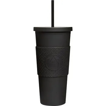 Neon Kactus Pohár na pití s brčkem 625 ml černý