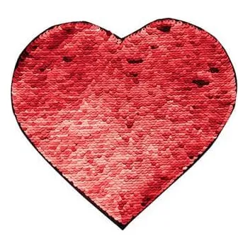Dvoubarevné nažehlovací flitry na sublimaci srdce 22x19,5 cm červené sublimace termotransfer