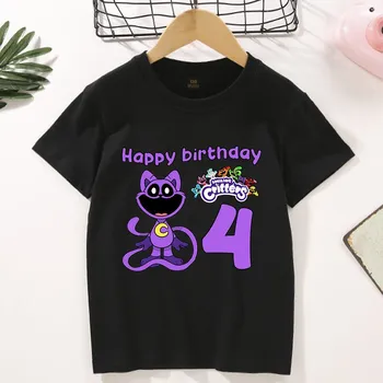 Smiling Critters Dětské narozeninové černé tričko s číslovkou a potiskem na motivy oblíbených postaviček "Smiling Critters" (vel. 100 - 160) Barva: WXDW98, Velikost: 110